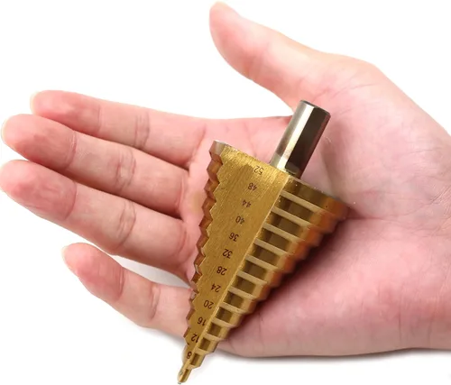 Miniatura 5 de Driak 0.157-2.047 in Metric HSS Titanium Surface Step Drill Bit Set para Madera Metal Materiales Duros Agujero Herramienta de Perforación