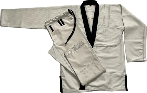 Miniatura 3 de Bjj Gi Jiu Jitsu - Kimonos Gi sin blanquear - Collar negro 100% algodón perl tejido 450GSM, Sin blanquear