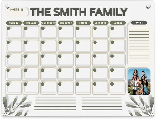 Miniatura 2 de Calendario de pared acrílico personalizado de 16 x 12 pulgadas, calendario acrílico personalizado para pared, calendario mensual personalizado