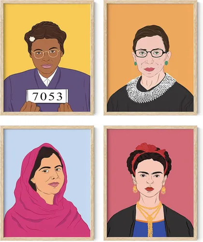 Miniatura 9 de HAUS AND HUES Juego de 4 pósteres inspiradores feministas para habitación de adolescentes y niñas, impresiones artísticas y decoración para mujeres