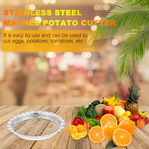 Miniatura 2 de Hemoton Cortador de cubos de frutas, paquete de 2 picadores de patatas de acero inoxidable, cortador de huevos hervidos, herramienta de cocina