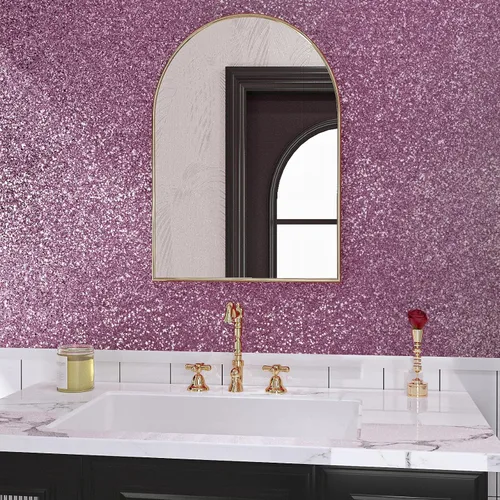 Miniatura 4 de VaryPaper Papel tapiz rosa claro con purpurina gruesa de 15.7 x 78.7 pulgadas, papel de contacto con purpurina rosa para paredes, papel de pared