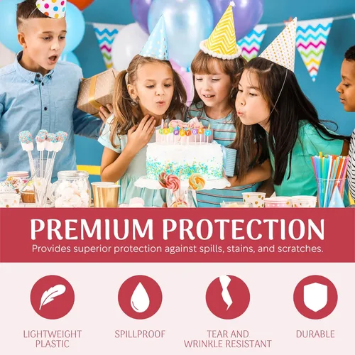 Miniatura 4 de Grandipity Rollo de mantel de plástico, 54 pulgadas x 100 pies, manteles de plástico verde para fiestas, desechables con caja de corte, mantel