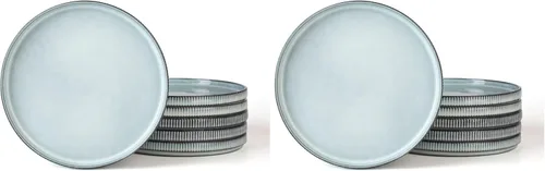Miniatura 15 de famiware Star Platos de Ensalada para 6, Juego de Platos de 8 Pulgadas, Vajilla de Gres, Platos Pequeños para Postre, Ensalada, Aperitivo, Blanco