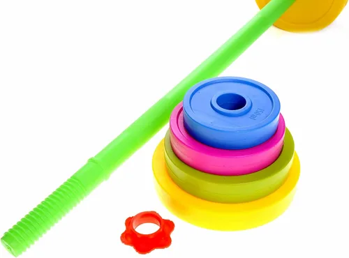 Miniatura 6 de PowerTRC Juguete de playa para niños con barra para ejercicios de simulación, relleno de pesas ajustables con agua o arena, entrenamiento, gimnasio