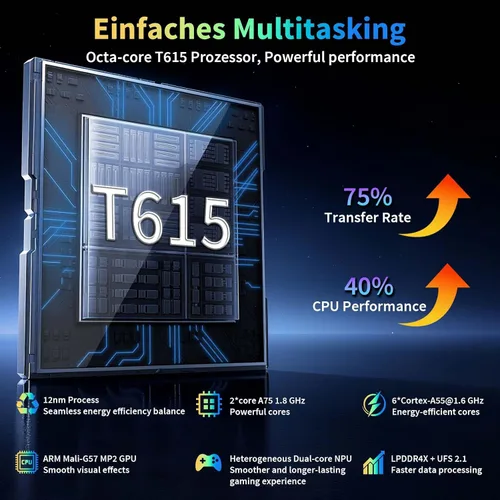 Miniatura 7 de Tablet Android 15 de 11 pulgadas 2026 con teclado, 24 GB+256 GB+2 TB expandir, tabletas PC con Gemini AI, Octa-Core, 8000 mAh, WiFi 5G, Widevine L1
