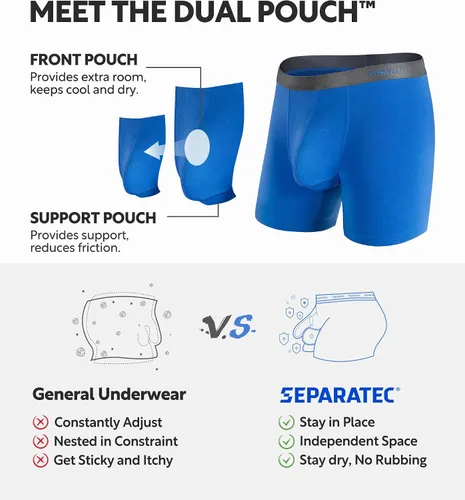 Miniatura 2 de Separatec Ropa interior transpirable de rayón refrescante para hombre, hecho de bambú, calzoncillos tipo bóxer para hombres, bolsa de bola, paquete