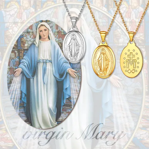 Miniatura 157 de U7 Saint Benedict/Michael Medal Necklace, 316L Stainless Steel Virgin Mary Necklace for Men Women, Bible Verse Protection Necklace Catholic