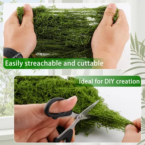 Miniatura 3 de Musgo artificial para manualidades, musgo verde falso de 10.6 onzas para plantas en maceta, decoración de bricolaje, paredes, centros de mesa, Verde