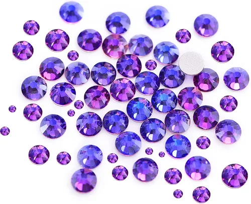 Miniatura 3 de Dowarm 2650 diamantes de imitación de cristal con parte trasera plana, 6 tamaños de 0.059 in a 0.256 in, cristales de parte trasera plana