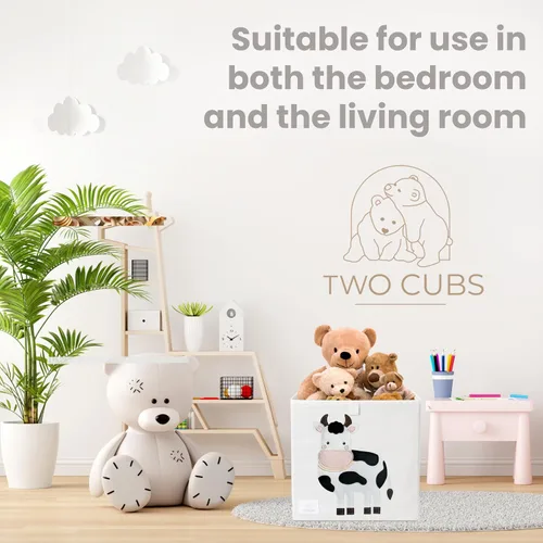 Miniatura 8 de Two Cubs Caja plegable de almacenamiento de juguetes para niños, cubo organizador de cubo de 13 x 13 pulgadas con tableros de plástico duraderos