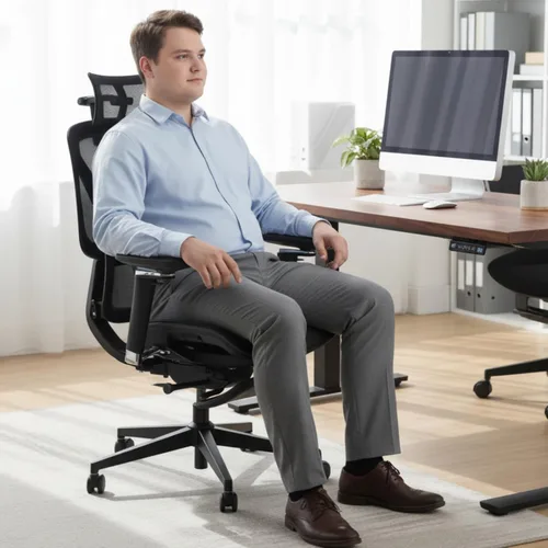Miniatura 2 de Silla de oficina ergonómica con reposapiés, silla de oficina con reclinable de 136°, silla de escritorio de oficina con soporte lumbar ajustable