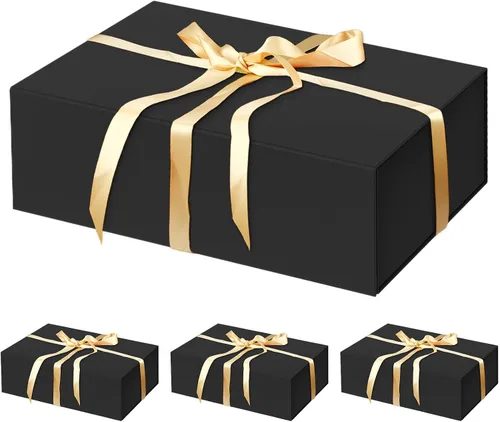 HavrePac Paquete de 4 Cajas de Regalo Grandes 35x23x11 cm Cajas de Regalo de Lujo con Tapas, Caja de Regalo con Cierre Magnético para Empaquetado de