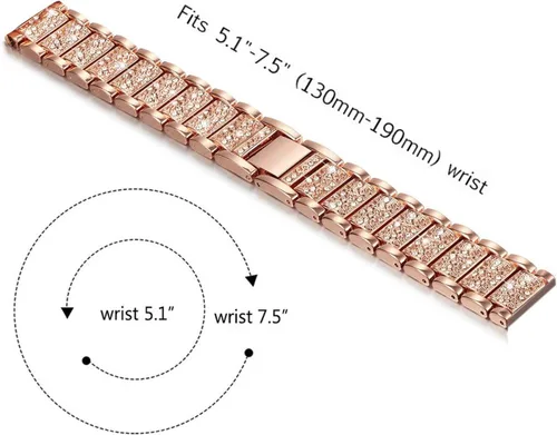 Miniatura 3 de Abanen Fossil - Correa de reloj para mujer Gen 5E de 1.654 in/Gen 6, 0.71 pulgadas, aleación ligera de metal brillante y cristal de liberación