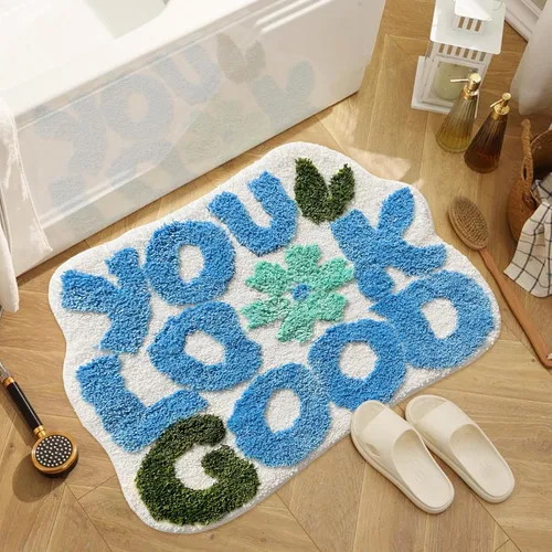 Miniatura 13 de Get Naked - Alfombra de baño negra – Divertida alfombra de baño antideslizante de felpa, 20 x 40 pulgadas, microfibra absorbente de secado rápido