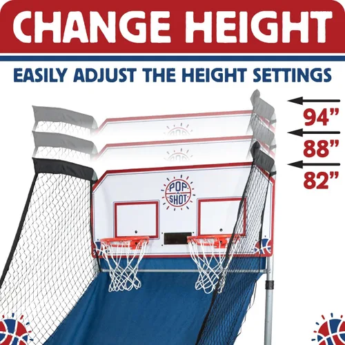 Miniatura 4 de Pop-A-Shot - Home Dual Shot with NCAA Graphics l Sensor Scoring l 16 Game Modes l 7 Balls l Foldable Storage l for All NCAA Fans