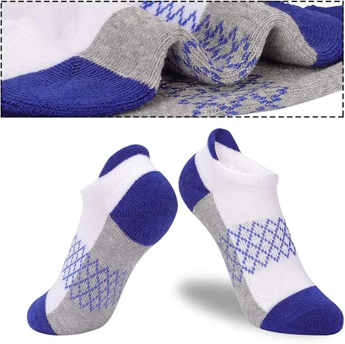 Miniatura 5 de Comfoex Calcetines para niños 6 pares de calcetines deportivos de tobillo medio acolchado calcetines de corte bajo para niños pequeños y grandes