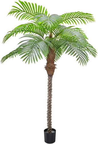 Miniatura 11 de Artificial Palm Tree, ANTING 5FT Tall Faux Palm Tree with Black Base Pot, Artificial Plants with Lifelike Leaves for Outdoor Indoor Home Living Room