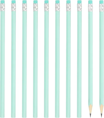 Miniatura 10 de PATIKIL Lápices redondos, paquete de 24 lápices de grafito HB con borrador, lápices de madera, bonitos lápices para aula, profesores, suministros