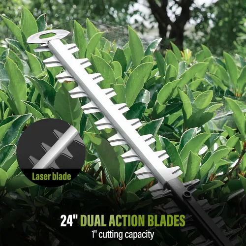 Miniatura 6 de SUNTEK Cortasetos inalámbrico de 40 V con hoja de doble acción de 24 pulgadas, pantalla integrada y conexión de aplicación, cortasetos a