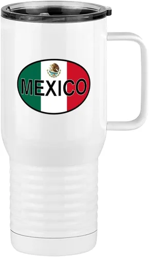 Miniatura 12 de Just So Posh Vaso de bandera de país, diferentes banderas ovaladas europeas en cada lado, taza de café de viaje con asa y tapa deslizante