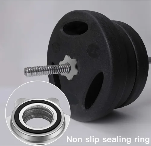 Miniatura 6 de Lamoutor 2 piezas de collar de tuerca hexagonal antideslizante con tornillo para mancuernas de barra para levantamiento de pesas
