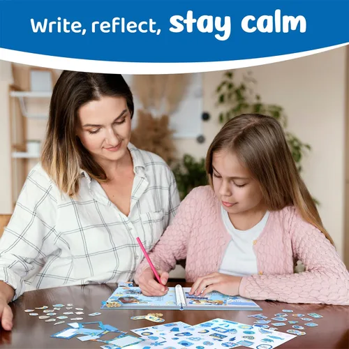 Miniatura 5 de jackinthebox Kit de diario calmante para niñas de 8 a 12 años, 242 piezas, juego de diario de recortes para adolescentes y adolescentes, 10 Azul