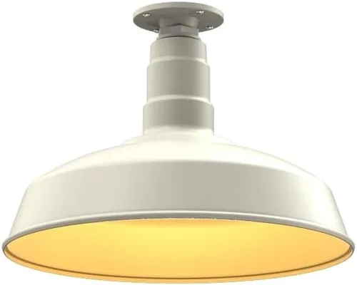 Miniatura 39 de Steel Lighting Co. Carson Barn Light Colgante montado en el techo Cúpula de 16 pulgadas Cable negro Luz de acero de estilo industrial