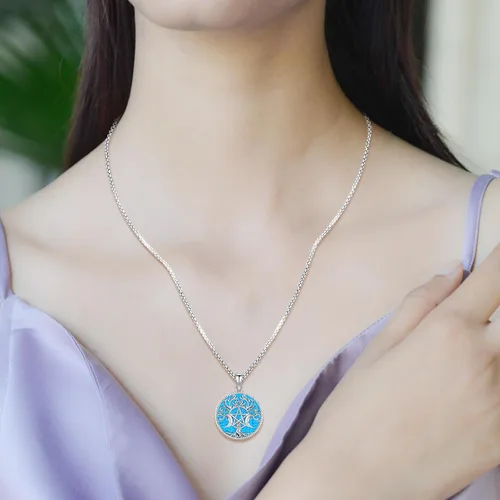 Miniatura 171 de Collar de pentagrama de plata de ley con triple luna, diosa celta, nudo celta, nudo de brujas, Ankh, sol y luna, Hécate, lilith, Santa Muerte