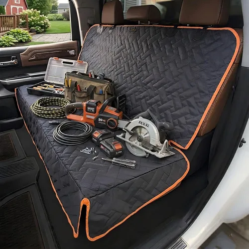 Miniatura 2 de Funda de asiento trasero resistente para camión, 100% impermeable y sin olor, protector de asiento de perro para F150 F250 Chevy Silverado Ram