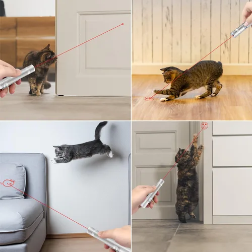 Miniatura 2 de TBTeek Juguetes para gatos, recargables, 3 modos de luz y 5 patrones ajustables, juguete portátil interactivo para gatitos, perros, gatos, ratón