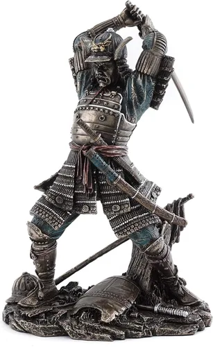 Top Collection Estatua japonesa de guerrero samurái bushido, escultura histórica con espada de artes marciales en bronce fundido en frío de primera