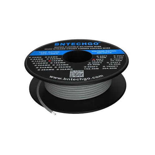 Miniatura 25 de BNTECHGO Carrete de alambre de silicona calibre 14 20 pies rojo y 20 pies negro flexible 14 AWG alambre de cobre estañado trenzado