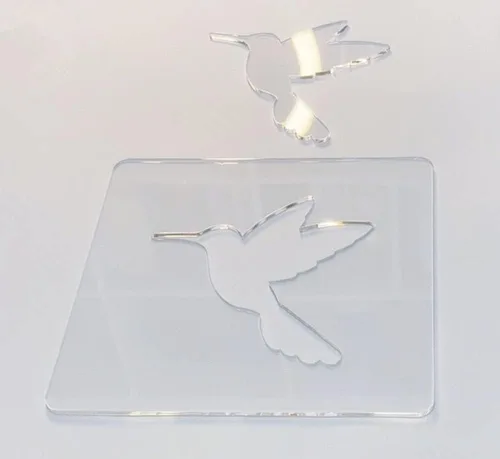 Miniatura 3 de Plantilla de pájaro de colibrí, plantilla de enrutador acrílico, guía de rastreo de plantilla de enrutador de carpintería (7.875 x 7.875 pulgadas)