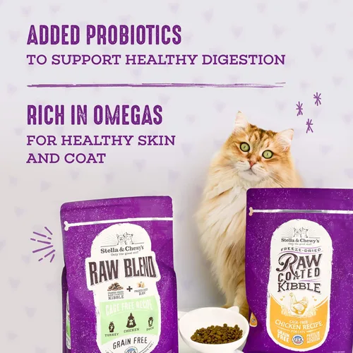 Miniatura 5 de Stella & Chewy's Raw Blend Premium Kibble - Comida para gatos sin granos, comidas ricas en proteínas, receta de pescado capturado en la naturaleza