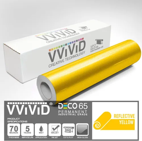 Miniatura 2 de VViViD DECO65 - Rollo de cinta adhesiva permanente de oro amarillo reflectante para manualidades (1 pulgada x 25 pies)