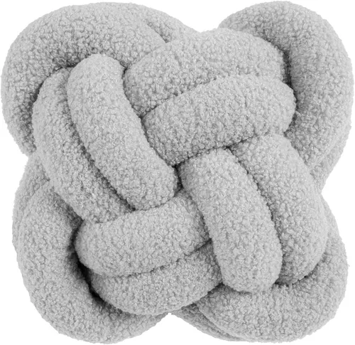 Miniatura 9 de KUCCO - Almohada de nudo de lana de cordero jengibre, 11.8 x 118 pulgadas, hecha a mano, cuadrada, anudada, cojín de nudo de bola de rosa, almohada