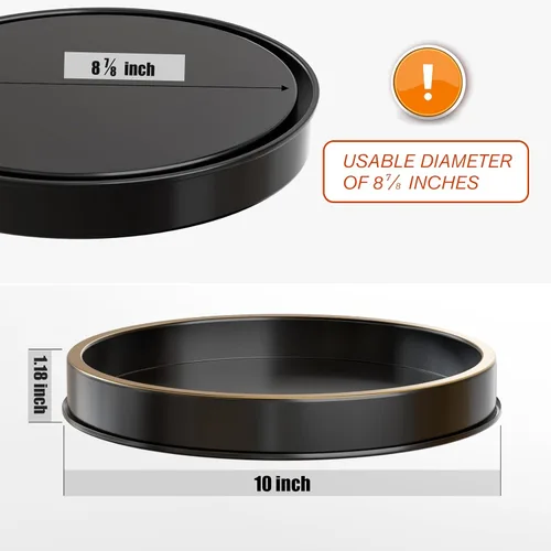 Miniatura 2 de HGF Bandeja redonda para decoración de encimera de cocina, bandejas de hierro metálico ligeras de 10 pulgadas para soporte de servilletas