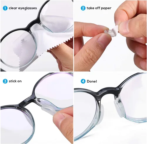 Miniatura 5 de SMARTTOP Bolsa de aire para lentes de 0.098 pulgadas, almohadillas de silicona para la nariz, 10 pares de almohadillas para la nariz para gafas