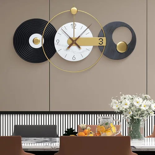 Miniatura 10 de Reloj de pared grande e irregular, moderno, de 26 x 16 pulgadas, único, silencioso, sin tictac, funciona con pilas, relojes decorativos para sala