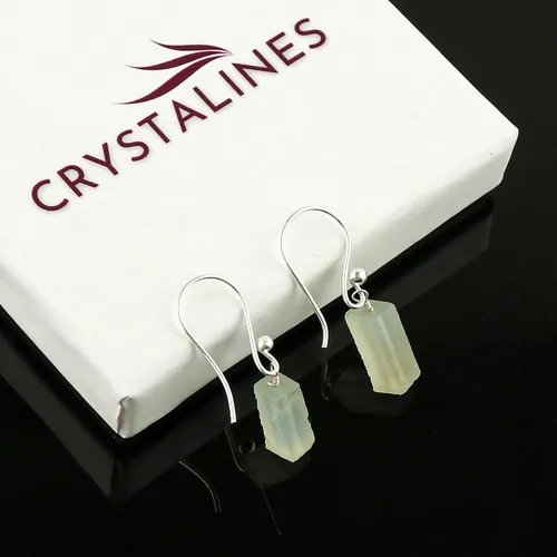 Miniatura 10 de Aretes de aro de cristal afganita natural Piedras afganas de alto grado Aretes chapados en plata Gota lisa Joyas de piedras preciosas hechas