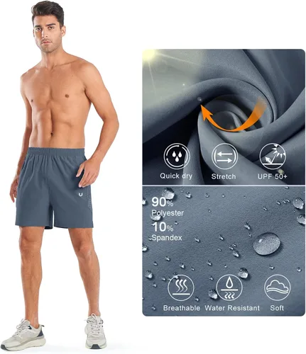 Miniatura 4 de NORTHYARD Pantalones cortos de gimnasio para correr con entrepierna de 5 pulgadas para hombre, pantalones cortos deportivos de secado rápido
