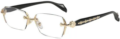 Gafas de luz azul sin montura de gran tamaño, unisex, antifatiga, lentes transparentes para oficina, computadora, lectura y uso diario