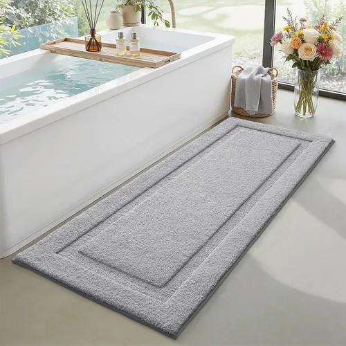 Miniatura 24 de LUMI Alfombras grandes y ultrasuaves para baño, antideslizantes con respaldo de goma, tapete de baño absorbente y lavable de secado rápido, alfombra