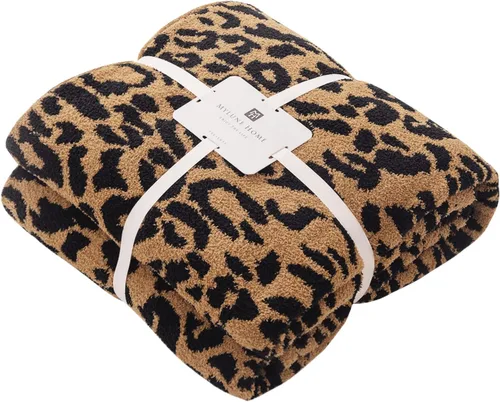 MH MYLUNE HOME Manta Throw Ultra Suave de Leopardo (50x60 pulgadas) Mantas de Microfibra Suaves Cálidas Reversibles Manta de Guepardo Patrón de