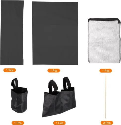 Miniatura 4 de PATIKIL Juego de accesorios para sillas de director, juego 5 en 1 para silla de maquillaje, kit de repuesto de lona y bolsas de almacenamiento Negro