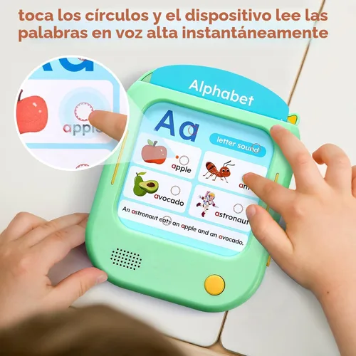 Miniatura 3 de JoyCat Tableta de aprendizaje para niños, aprende a leer con 156 páginas, más de 600 palabras, más de 40 temas, más de 100 juegos interactivos