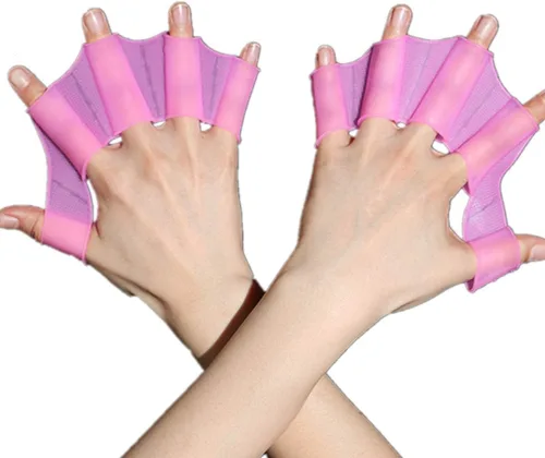 2 pares de guantes de natación de silicona tipo rana con correas para entrenamiento acuático, resistencia al agua, remo de fitness, aeróbicos para
