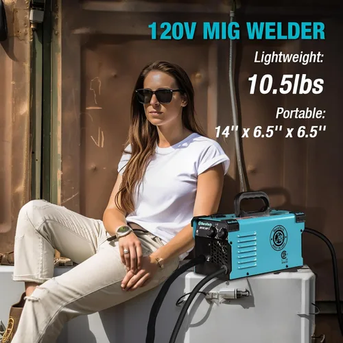 Miniatura 6 de DURATECH Soldador MIG de 140 amperios, máquina de soldadura 4 en 1 de 120 V, núcleo de flujo sin gases/núcleo sólido, blindado a gas, soldador