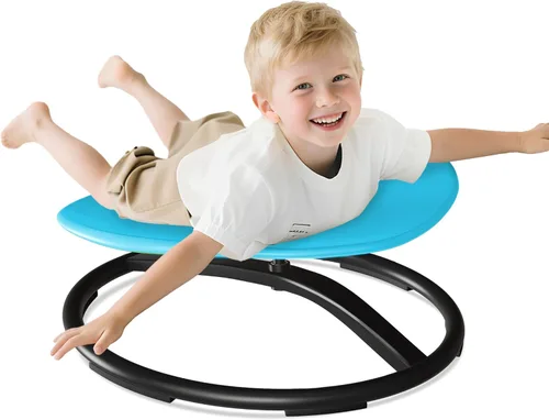 Silla giratoria de tamaño grande de 21 pulgadas de largo x 19 pulgadas de ancho para niños autistas, silla giratoria sensorial para niños pequeños,